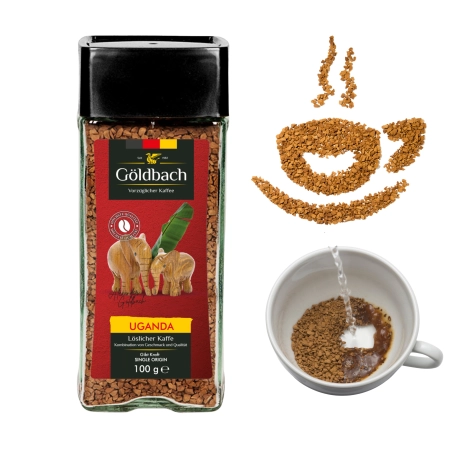 Kawa rozpuszczalna Goldbach Uganda 100 g – intensywna kawa o głębokim, klasycznym smaku